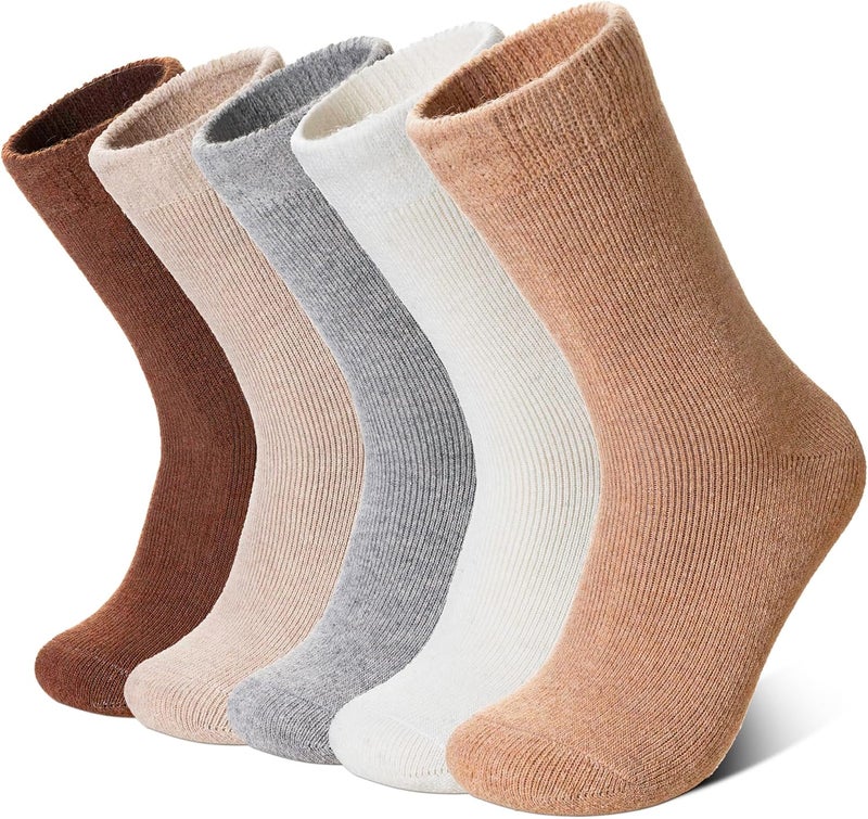 Velice Merino Wool Socks for Women 5 Pairs Warm Winter Hiking Thick Thermal Cozy Boot Work Soft Ladies Crew Socks - Image 1